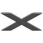 vidaXL Pieds de table basse en forme de X  2 pièces  anthracite  70 x (30-31) cm  acier
