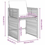 vidaXL Ensemble de salle à manger pour jardin 9 Pièces Noir polyrotin
