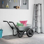 vidaXL Remplacement du plateau de brouette Argenté 90 x 63 x 28 cm