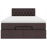 vidaXL Lit ottoman avec matelas marron foncé 120x200 cm tissu