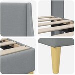vidaXL Cadre de lit avec tête de lit Gris clair 90 x 200 cm tissu