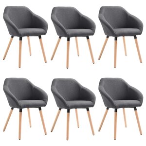 vidaXL Chaises à manger lot de 6 gris foncé tissu