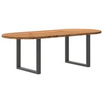 vidaXL Table à manger marron clair bois de chêne massif ovale