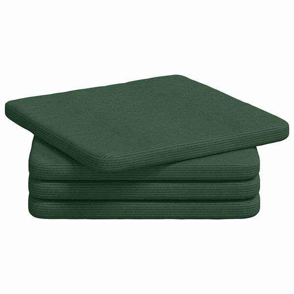 vidaXL Coussins de siège 4 Pièces Vert foncé 40 x 40 x 3 cm