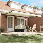 vidaXL Auvent Rétractable Crème 450 × 300 cm Polyester et métal