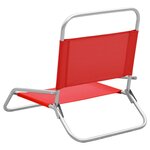 vidaXL Chaises de plage pliables lot de 2 Rouge Tissu