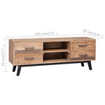 vidaXL Meuble TV 120 x 30 x 45 cm Bois de teck solide