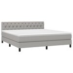 vidaXL Sommier à lattes de lit avec matelas Gris clair 160x200cm Tissu