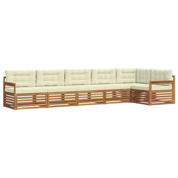 vidaXL Ensemble de canapés d'extérieur 6 pc Naturel et Crème