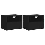 vidaXL Meubles TV muraux 2 Pièces noir 40x30x30 cm bois d'ingénierie