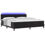 vidaXL Lit à ressort LED avec matelas Noir 200 x 200 cm Velours