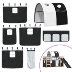 vidaXL Lit superposé sans matelas avec toboggan blanc noir 80x200 cm