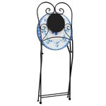vidaXL Chaises de bistro pliables lot de 2 bleu et blanc céramique