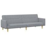 vidaXL Canapé-lit à 2 places avec repose-pied gris clair tissu