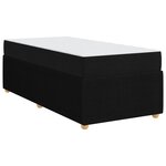 vidaXL Cadre de lit avec matelas Noir 90 x 200 cm tissu