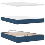 VidaXL Cadre de lit ottoman avec matelas bleu 140x200 cm tissu