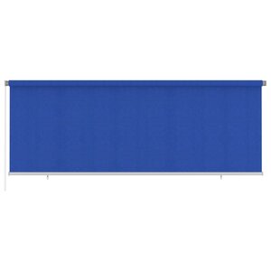 vidaXL Store roulant d'extérieur 400x140 cm Bleu PEHD