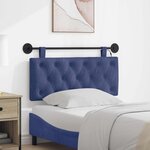 vidaXL Tête de lit suspendue Avec lumière LED Bleu police Velours