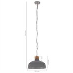 Vidaxl lampe suspendue industrielle 58 cm gris e27