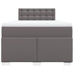 vidaXL Sommier à lattes de lit avec matelas gris 120x190 cm similicuir