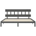 vidaXL Cadre de lit sans matelas gris 200x200 cm bois massif de pin