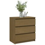 vidaXL Table de chevet Marron miel 60x36x64 cm Bois de pin massif