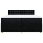 vidaXL Sommier à lattes de lit avec matelas Noir 200x200 cm Tissu