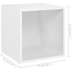 vidaXL Meubles TV 4 Pièces Blanc 37x35x37 cm Aggloméré