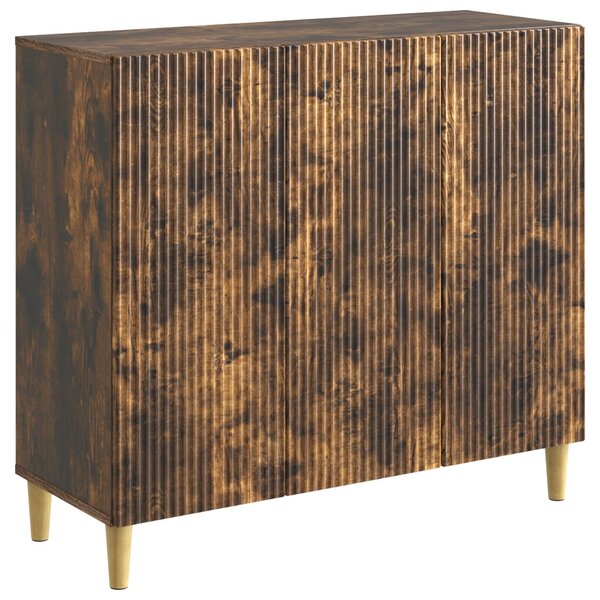vidaXL Buffet Chêne fumé 89 x 34 5 x 80 cm Bois d'ingénierie