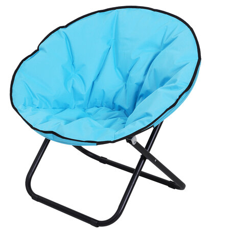 Loveuse fauteuil rond de jardin fauteuil lune papasan pliable grand confort  80L x 80l x 75H cm grand coussin fourni oxford bleu - La Poste