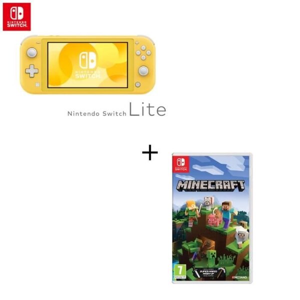Console Switch Lite Jaune + Jeu Switch Minecraft