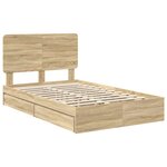 vidaXL Lit de Rangement Chêne Sonoma 120 x 190 cm Bois d'ingénierie