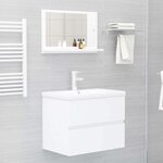 vidaXL Miroir de salle de bain Blanc 60x10 5x37 cm Bois d’ingénierie