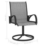 vidaXL Chaises pivotantes de jardin lot de 2 Textilène et acier Gris