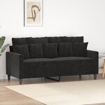 vidaXL Canapé à 2 places Noir 140 cm Velours
