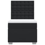 vidaXL Sommier à lattes de lit avec matelas Noir 90x200 cm Similicuir