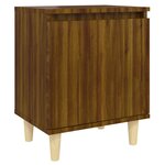 vidaXL Tables de chevet pieds en bois 2 Pièces Chêne marron 40x30x50 cm