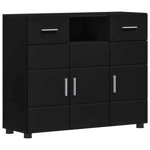 vidaXL Cabinet en Bois Noir 88 5 x 30 5 x 73 cm Bois d'ingénierie