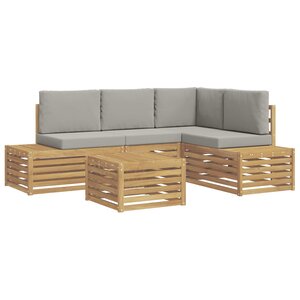 vidaXL 5 pc Ensemble de canapés d'extérieur Blanc