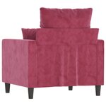 vidaXL Fauteuil Rouge bordeaux 60 cm Velours