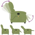 vidaXL Fauteuil inclinable de massage électrique vert clair velours