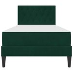 vidaXL Cadre de lit avec matelas Vert foncé 80 x 200 cm Velours