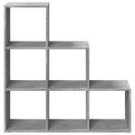vidaXL Étagère séparatrice de pièce à 3 niveaux gris béton 99x29x99 cm