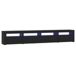 vidaXL Meuble TV avec lumières LED Noir 240x35x40 cm