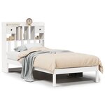 vidaXL Lit bibliothèque sans matelas blanc 90x190cm bois de pin massif