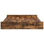 vidaXL Cadre de lit avec rangement avec tiroir Chêne fumé 135 x 190 cm