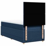 vidaXL Sommier à lattes de lit avec matelas Bleu 80x200 cm Tissu