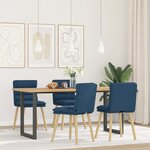 vidaXL Chaises à manger lot de 4 bleu tissu