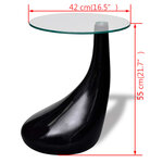 Vidaxl table basse avec dessus de table en verre rond noir brillant