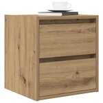 vidaXL Table de chevet murale chêne artisanal 38x34x40 cm